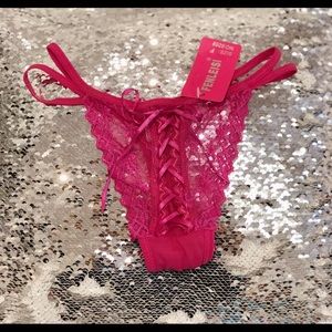 Sexy Hot Rose Red Lace Thong